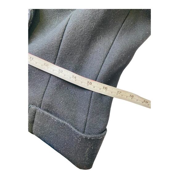 Banana Republic Womens Business Pea Coat Jacket Lined Leopard Black Medium - Picture 9 of 9